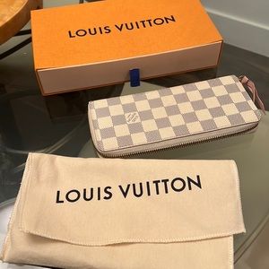 Louis Vuitton Clemence Wallet Damier Azur - Authentic